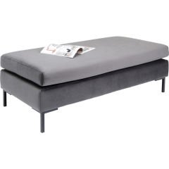 Stool Gianni Velvet Grey Black Tabure
