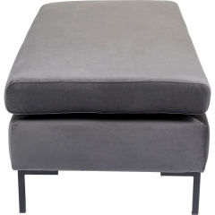 Stool Gianni Velvet Grey Black Tabure