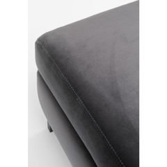 Stool Gianni Velvet Grey Black Tabure