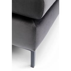 Stool Gianni Velvet Grey Black Tabure