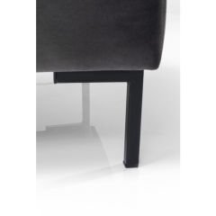 Stool Gianni Velvet Grey Black Tabure