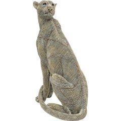 Sitting Leopard Pearls Dekoratif Obje