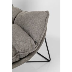 Armchair With Stool Snuggle Grey Tabureli Berjer