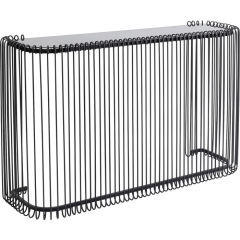 Console Wire Glass Black Yemek Masası