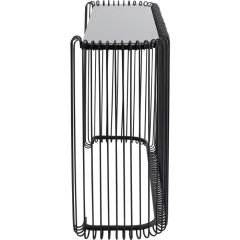Console Wire Glass Black Yemek Masası
