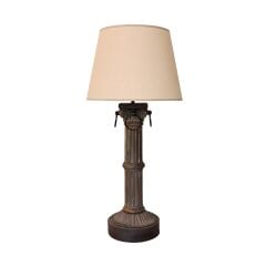 Pillar Eskitme Kahverengi Abajur