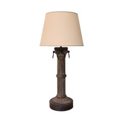 Pillar Eskitme Kahverengi Abajur