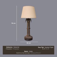 Pillar Eskitme Kahverengi Abajur