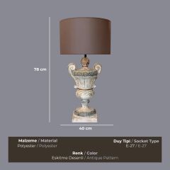 Vesta Beyaz Eskitme Abajur