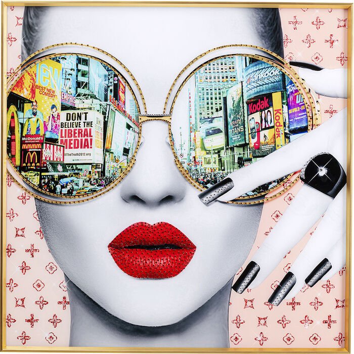 Framed Picture Times Square View 80x80cm