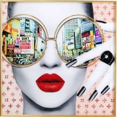 Framed Picture Times Square View 80x80cm
