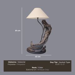 Sirena Antrasit Eskitme Abajur