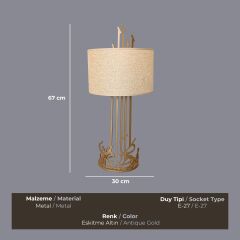 Figure Eskitme Gold Abajur