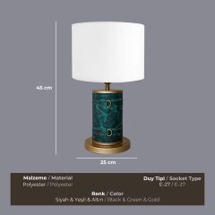 Emerald Koyu Yeşil Abajur