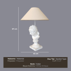 Artemis Beyaz Eskitme Abajur