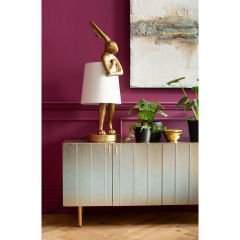 Animal Rabbit Gold White Poliresin Masa Lambası