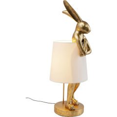 Animal Rabbit Gold White Poliresin Masa Lambası