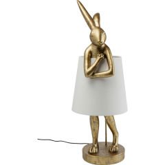 Animal Rabbit Gold White Poliresin Masa Lambası