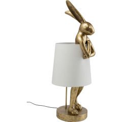 Animal Rabbit Gold White Poliresin Masa Lambası
