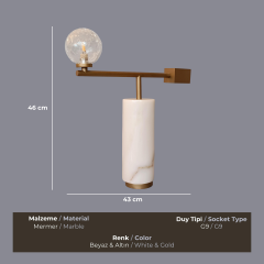 Balance Gold Mermer Masa Lambası
