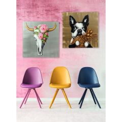 Dog with Pineapple Touched Resim 80x80cm