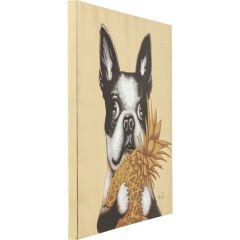Dog with Pineapple Touched Resim 80x80cm