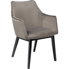 Armrest Modino Gri Kadife Sandalye
