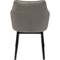 Armrest Modino Gri Kadife Sandalye