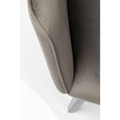 Armrest Modino Gri Kadife Sandalye