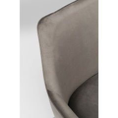Armrest Modino Gri Kadife Sandalye