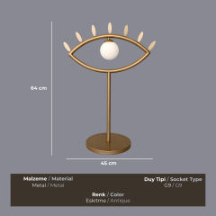 Eyeza Eskitme Gold Masa Lambası