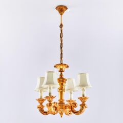 4 Kollu Şapkalı Avize Gold Metal