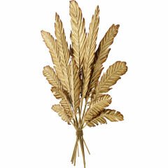 Leaf Bouquet Çelik Gold Duvar Süsü