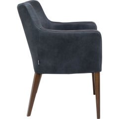 Chair With Armrest Mode Leather Anthracite Sandalye