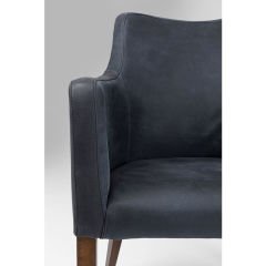 Chair With Armrest Mode Leather Anthracite Sandalye