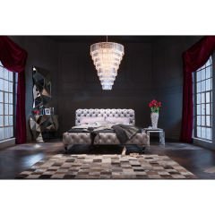 Desire Velvet Silver Grey Yatak 160x200 cm