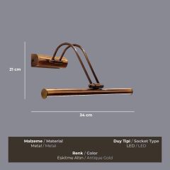 Arte Eskitme Gold Tablo Aplik