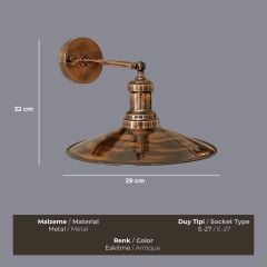 Rustica Eskitme Bakır Aplik