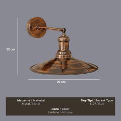 Rustica Eskitme Bakır Aplik