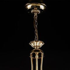 4 Kollu Camlı Avize Metal Gövdeli Gold Beyaz 4728