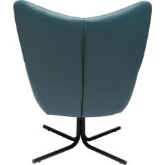 Swivel Armchair Oscar Leather Blue Berjer