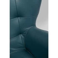 Swivel Armchair Oscar Leather Blue Berjer