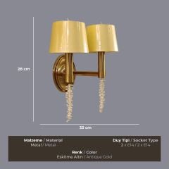 Vela Eskitme Gold Şapkalı Aplik