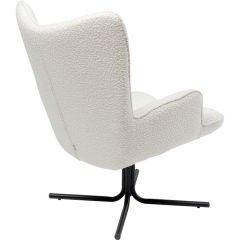 Swivel Armchair Oscar Boucle Cream Berjer