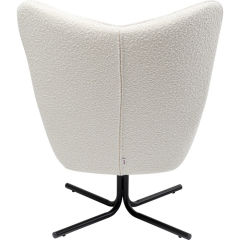 Swivel Armchair Oscar Boucle Cream Berjer