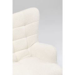 Swivel Armchair Oscar Boucle Cream Berjer