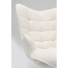 Swivel Armchair Oscar Boucle Cream Berjer