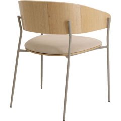 Chair with Armrest Cindy Greige