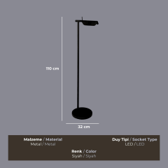 Noir Siyah Kısa Lambader