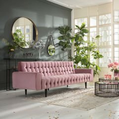 Milchbar Kadife Mauve Üçlü Koltuk